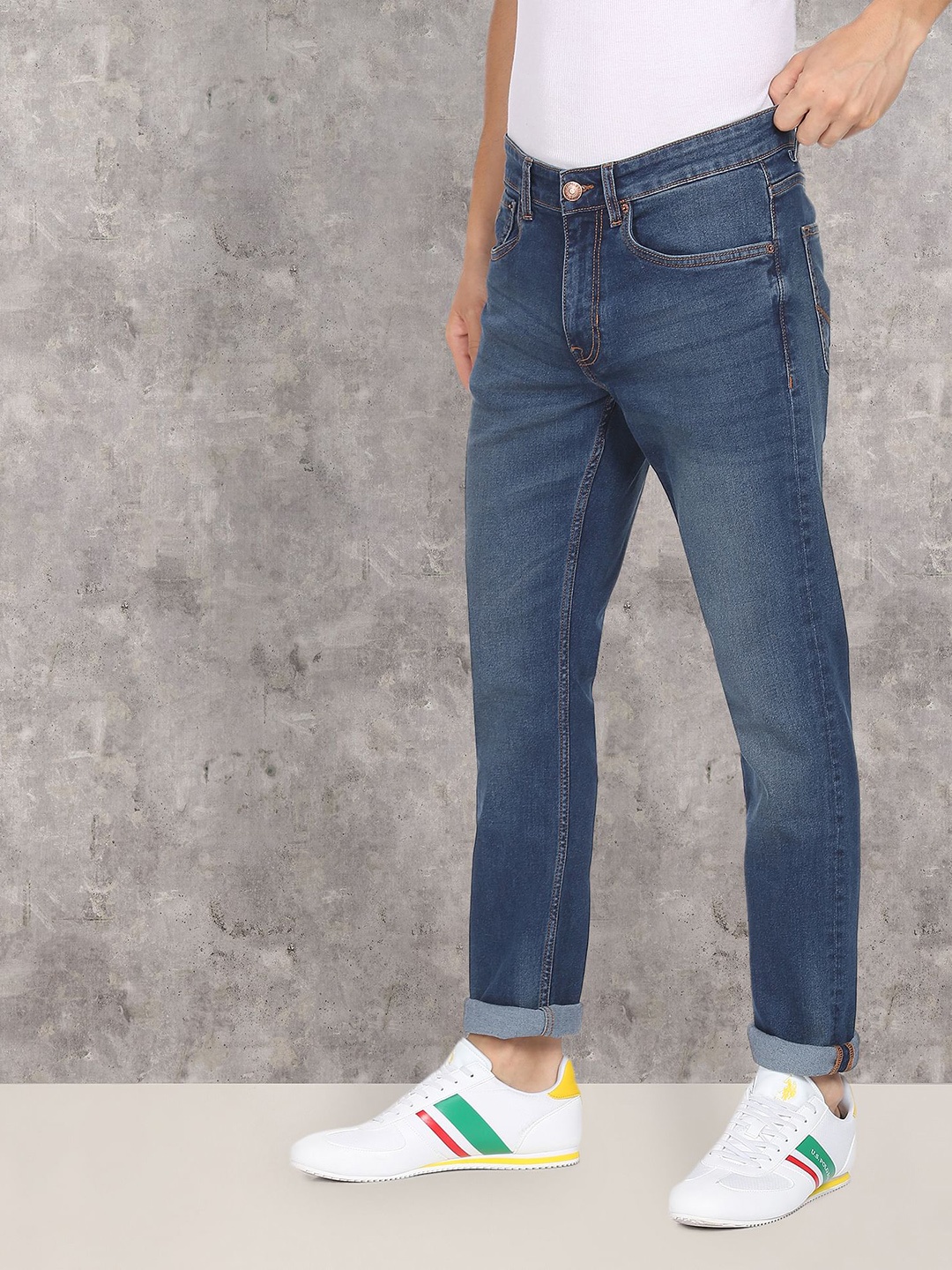 

U.S. Polo Assn. Denim Co. Men Blue Slim Fit Light Fade Stretchable Jeans
