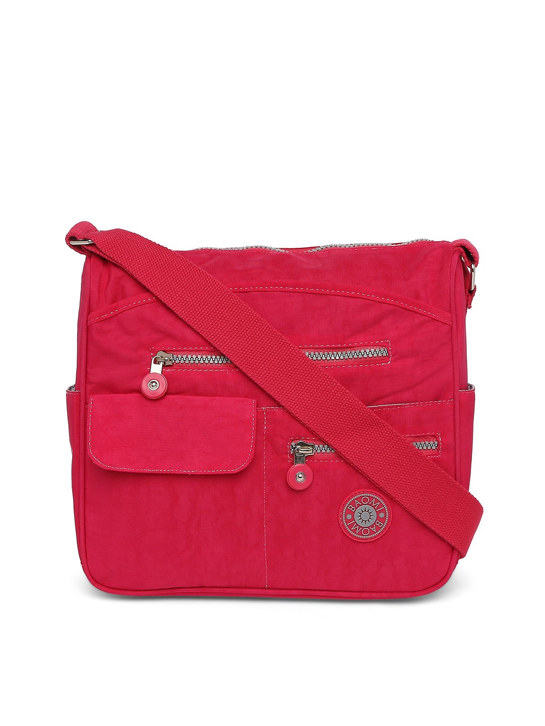 

BAOMI Fuchsia Solid Nylon Messenger Bag