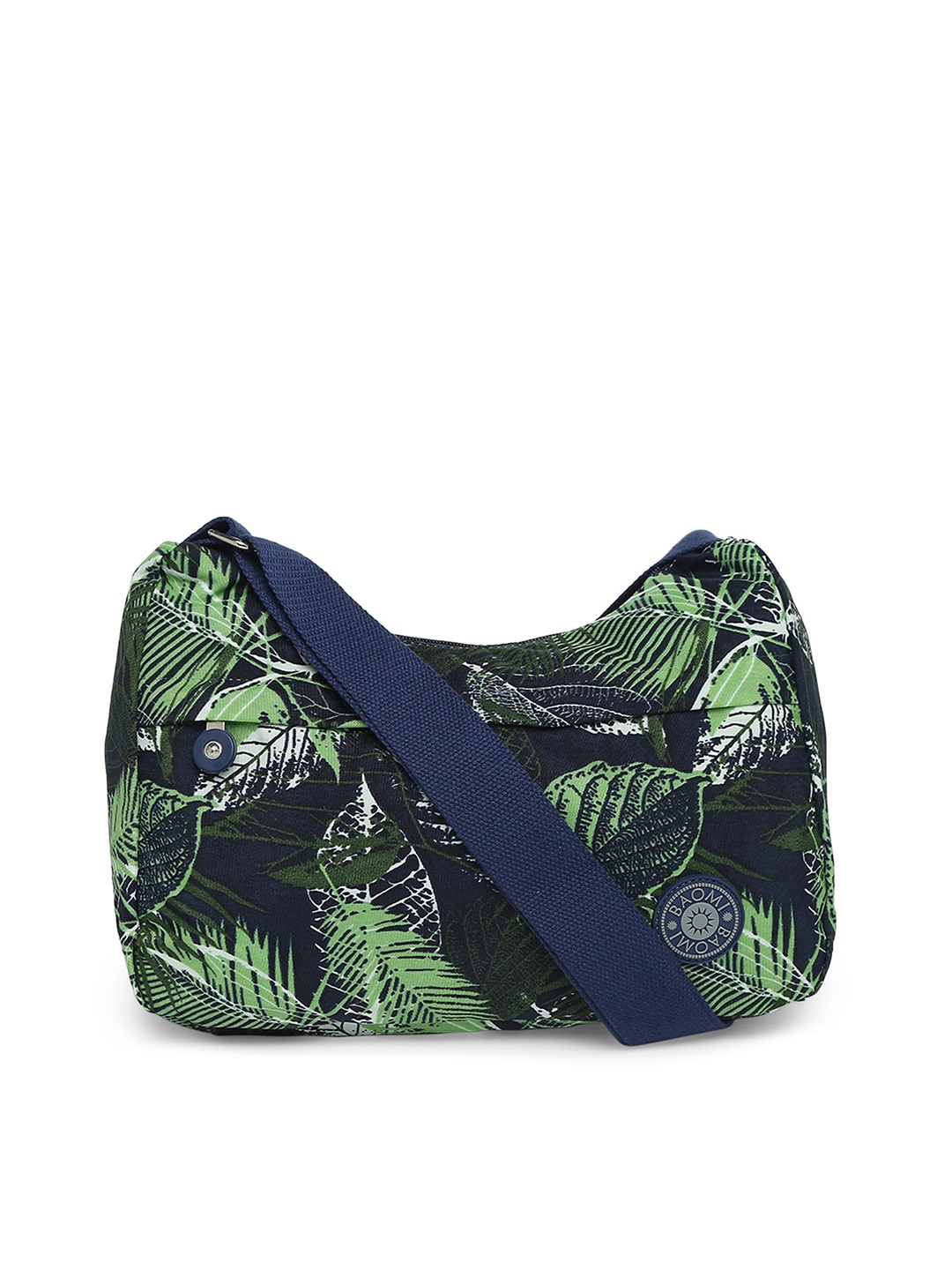 

BAOMI Blue Printed Half Moon Hobo Bag