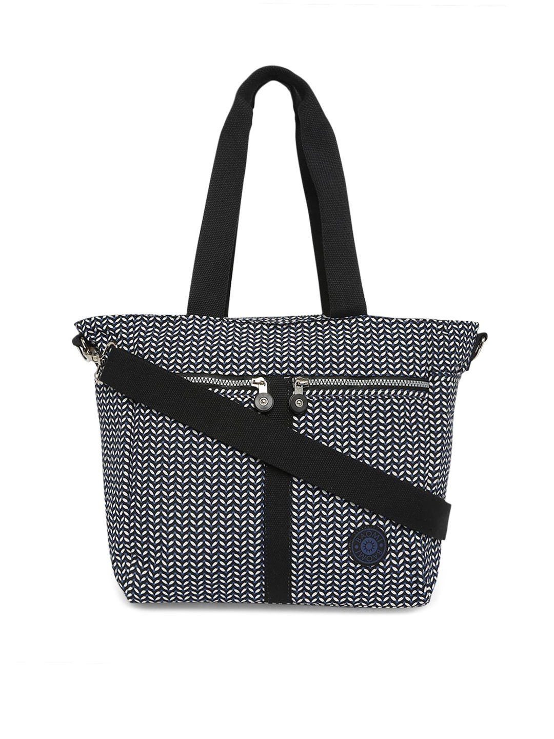 

BAOMI Black Printed Structured Shoulder Bag