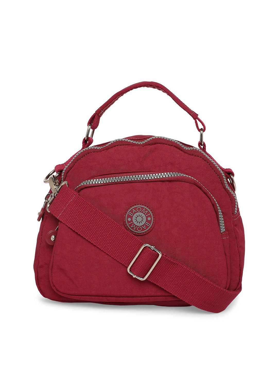 

BAOMI Maroon Solid Nylon Messenger Bag