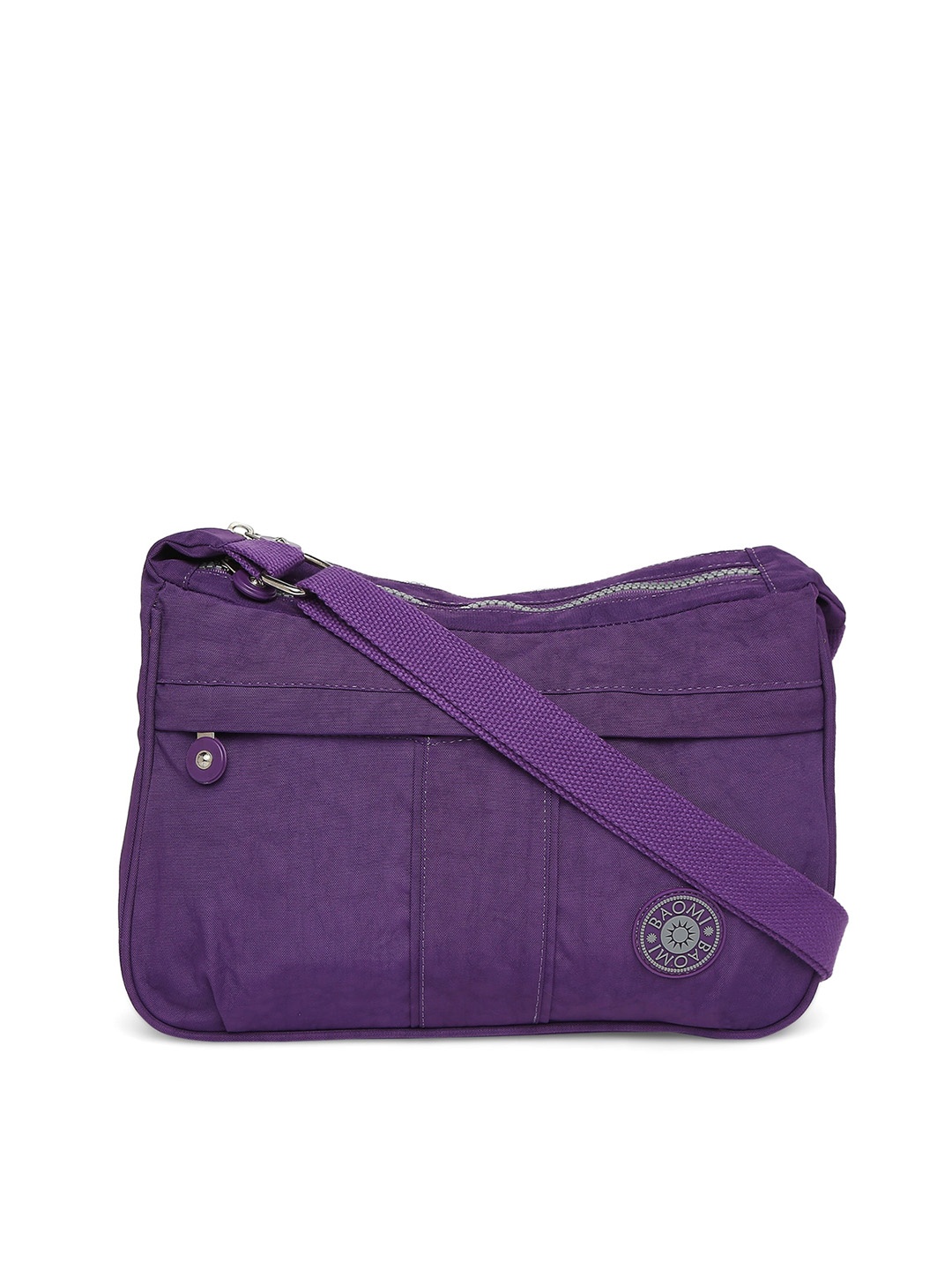 

BAOMI Purple Solid Nylon Messenger Bag