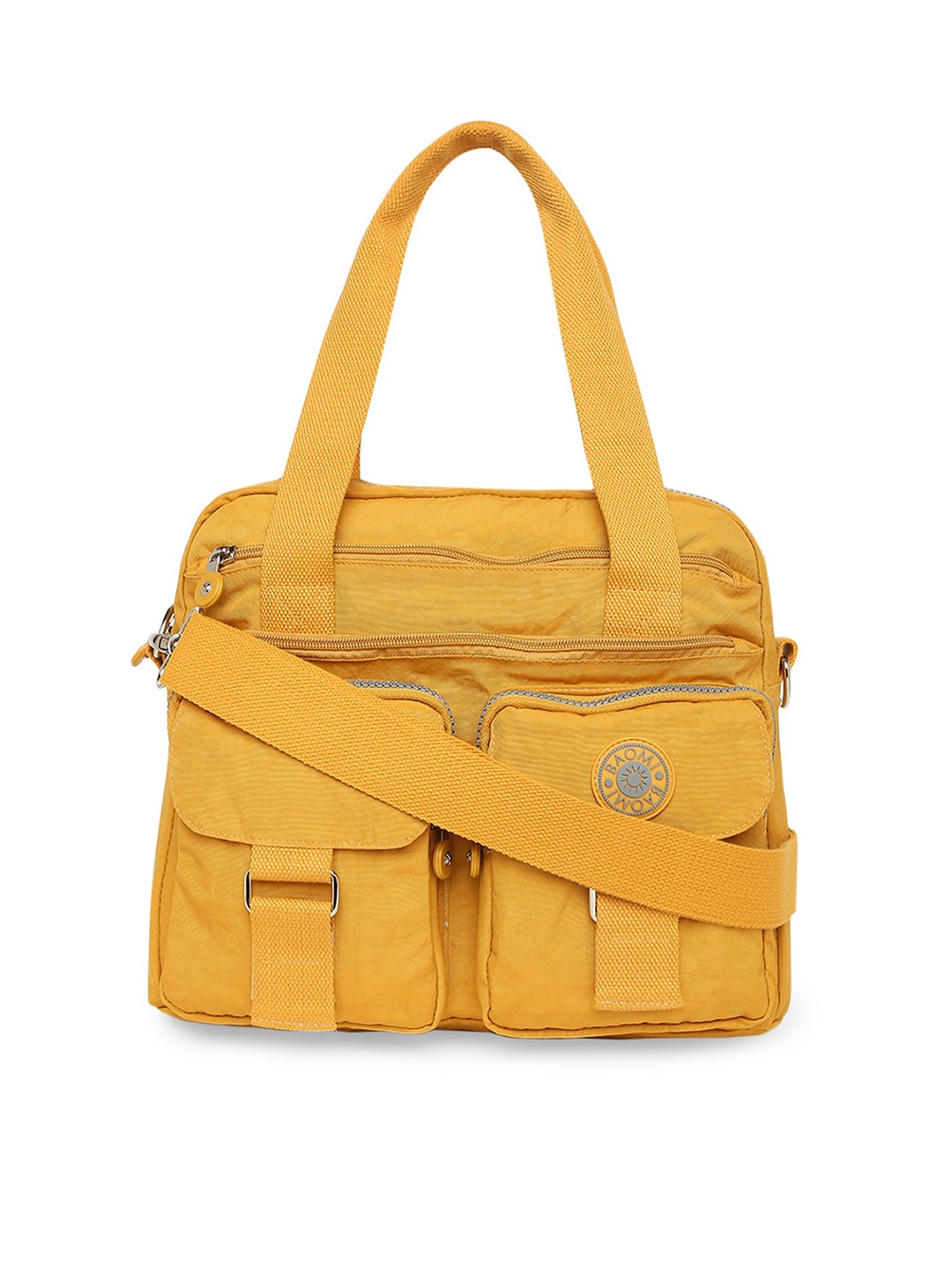 

BAOMI Yellow Structured Handheld Bag