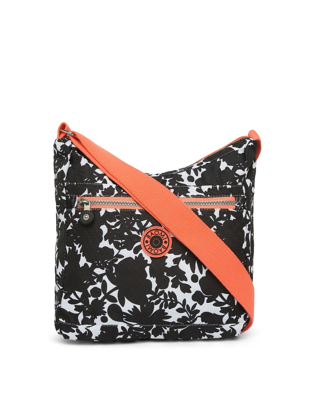 BAOMI Floral Printed Oversized Sling Bag Handbags, Black