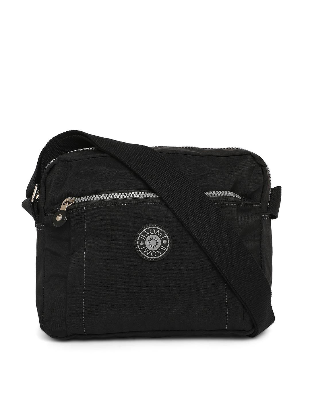 

BAOMI Black Oversized Structured Sling Bag