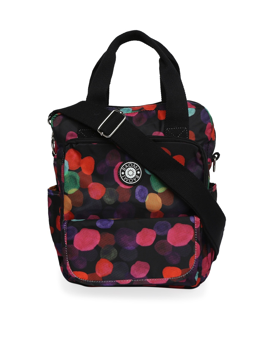 

BAOMI Multicoloured Printed Oversized Shopper Handheld Bag with Applique, Multi