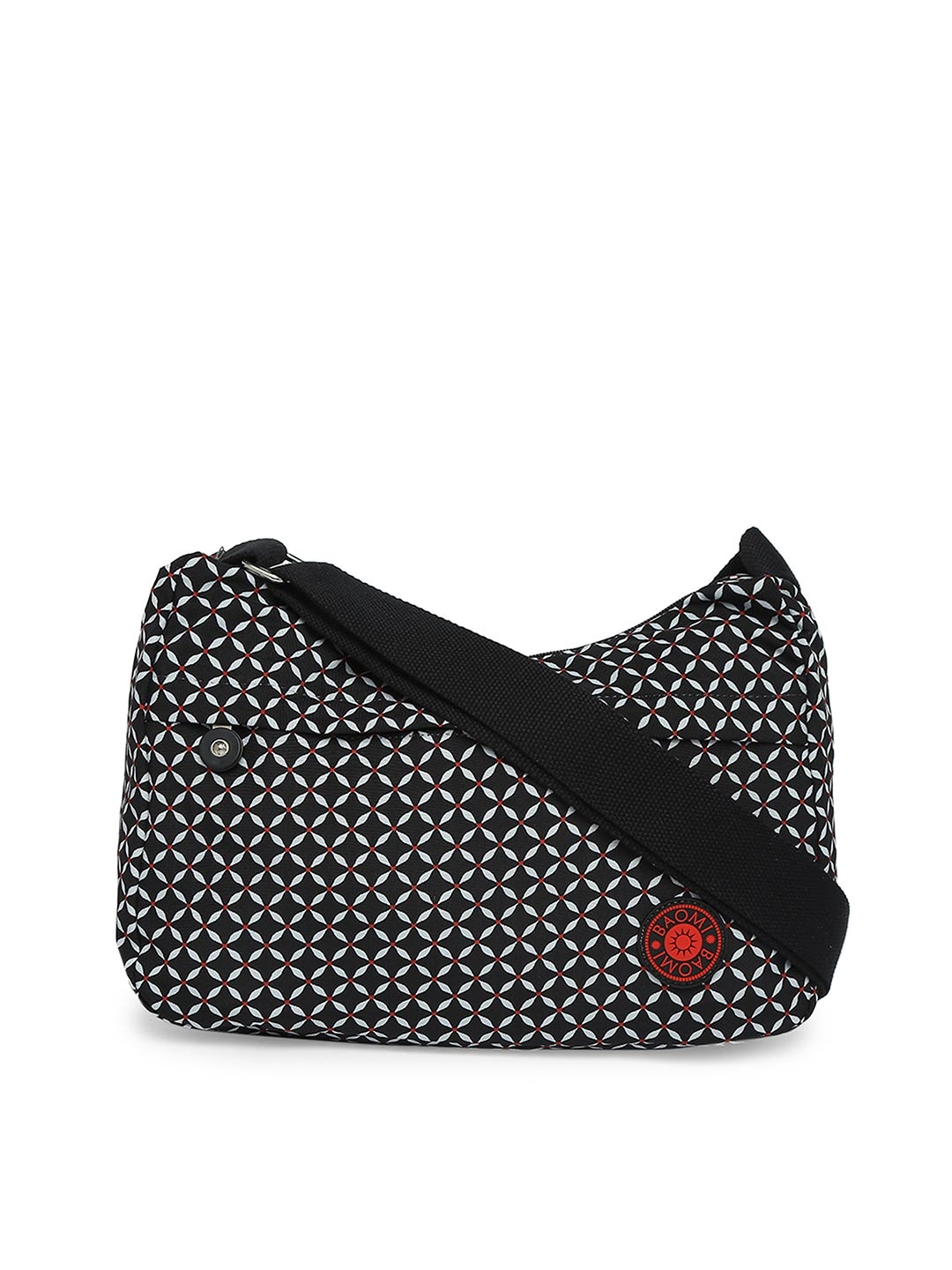 

BAOMI Black & White Printed Oversized Structured Sling Bag