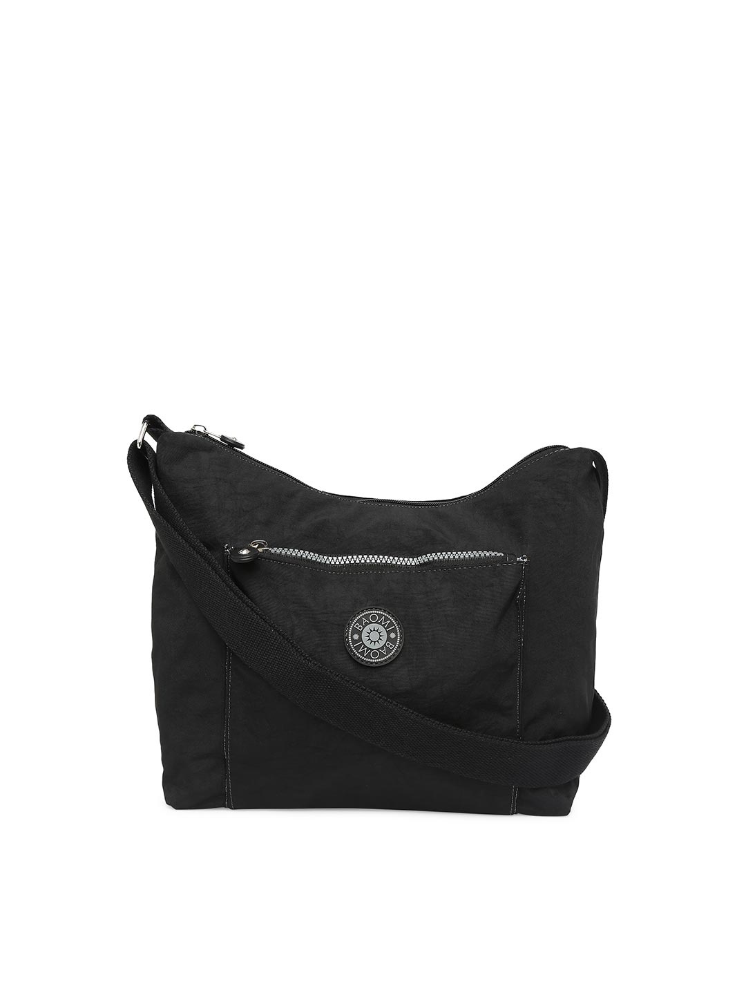 

BAOMI Black Oversized Structured Sling Bag