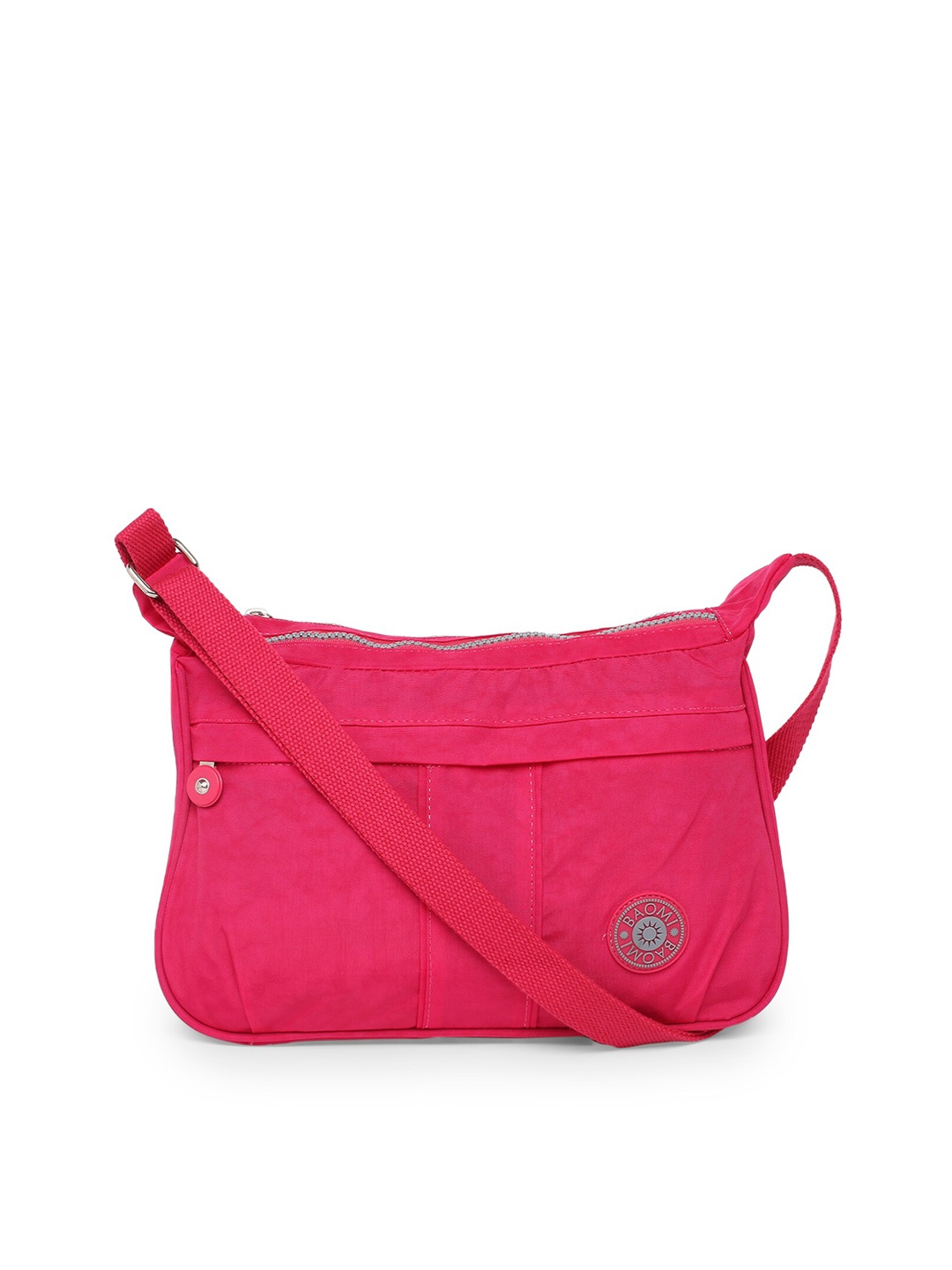 

BAOMI Red Shopper Sling Bag with Cut Work