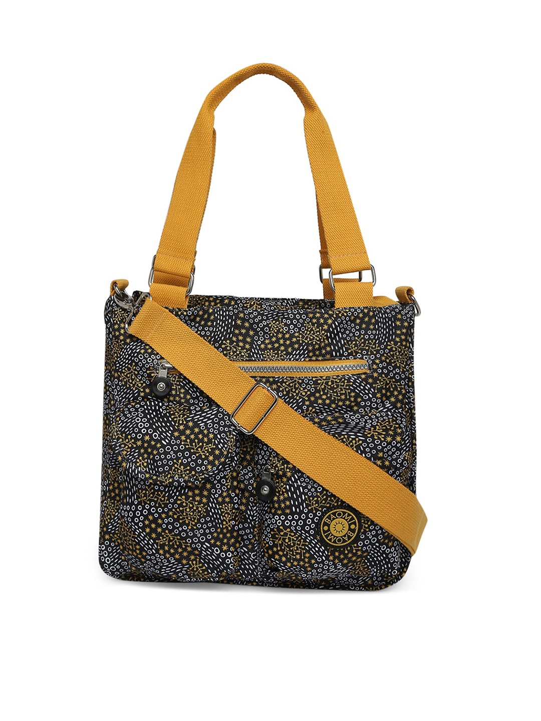 

BAOMI Black Printed Shopper Tote Bag