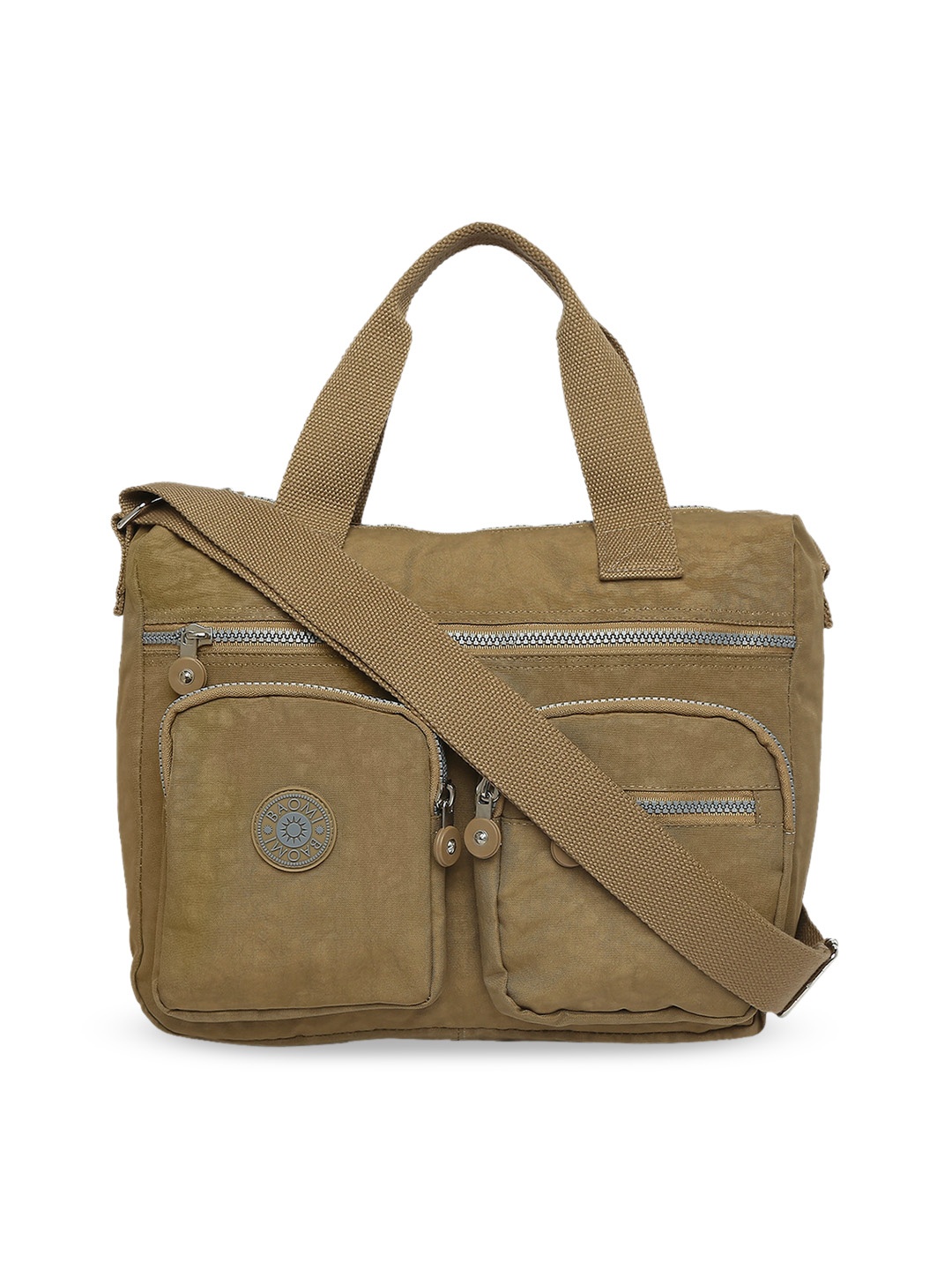

BAOMI Yellow Textured Structured Handheld Bag