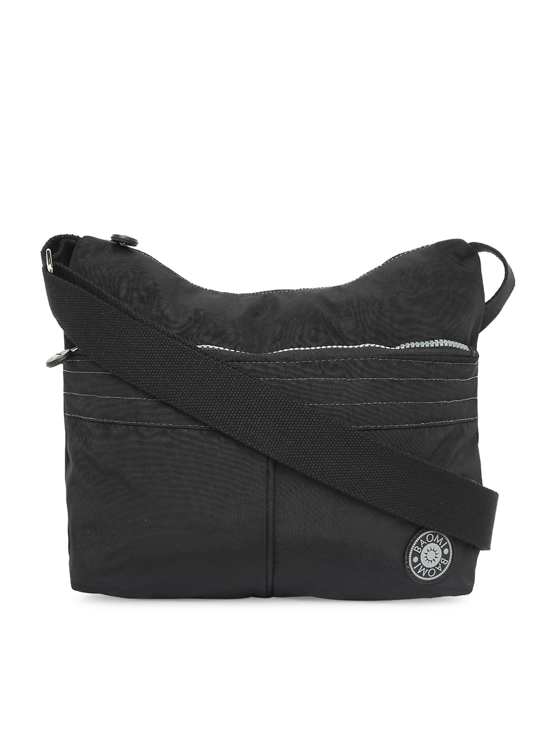 BAOMI Black Structured Sling Bag