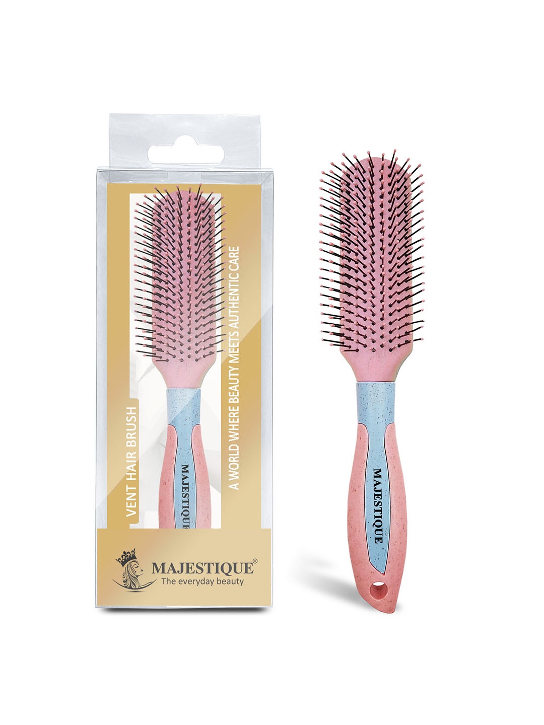 

MAJESTIQUE Professional Nylon Bristle All-Purpose Hair Brush, Pink
