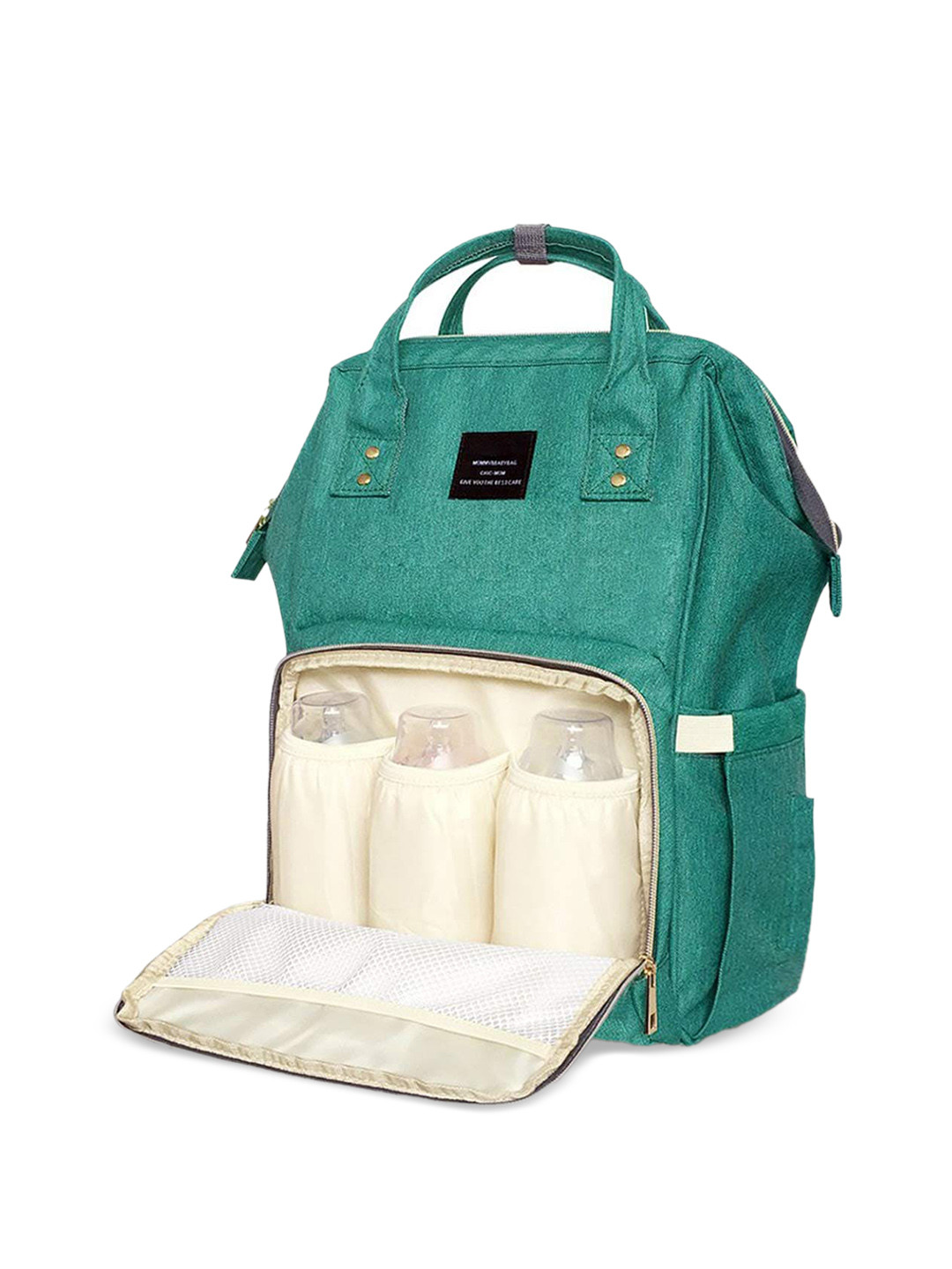 

HOUSE OF QUIRK Women Green Solid Diaper Bag
