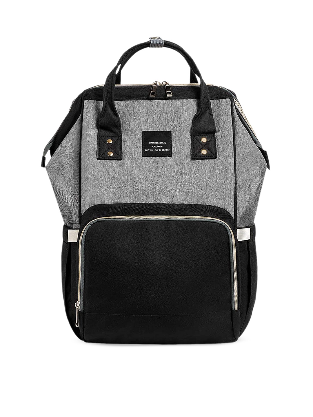 

HOUSE OF QUIRK Women Black Solid Multifunction Lightweight Diaper Backpack