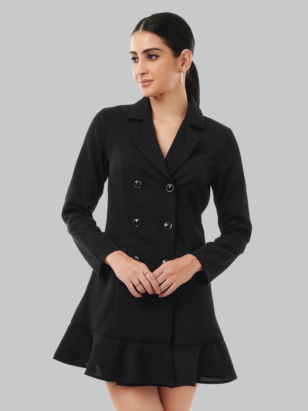 

Style Island Black Solid Formal Mini Dress