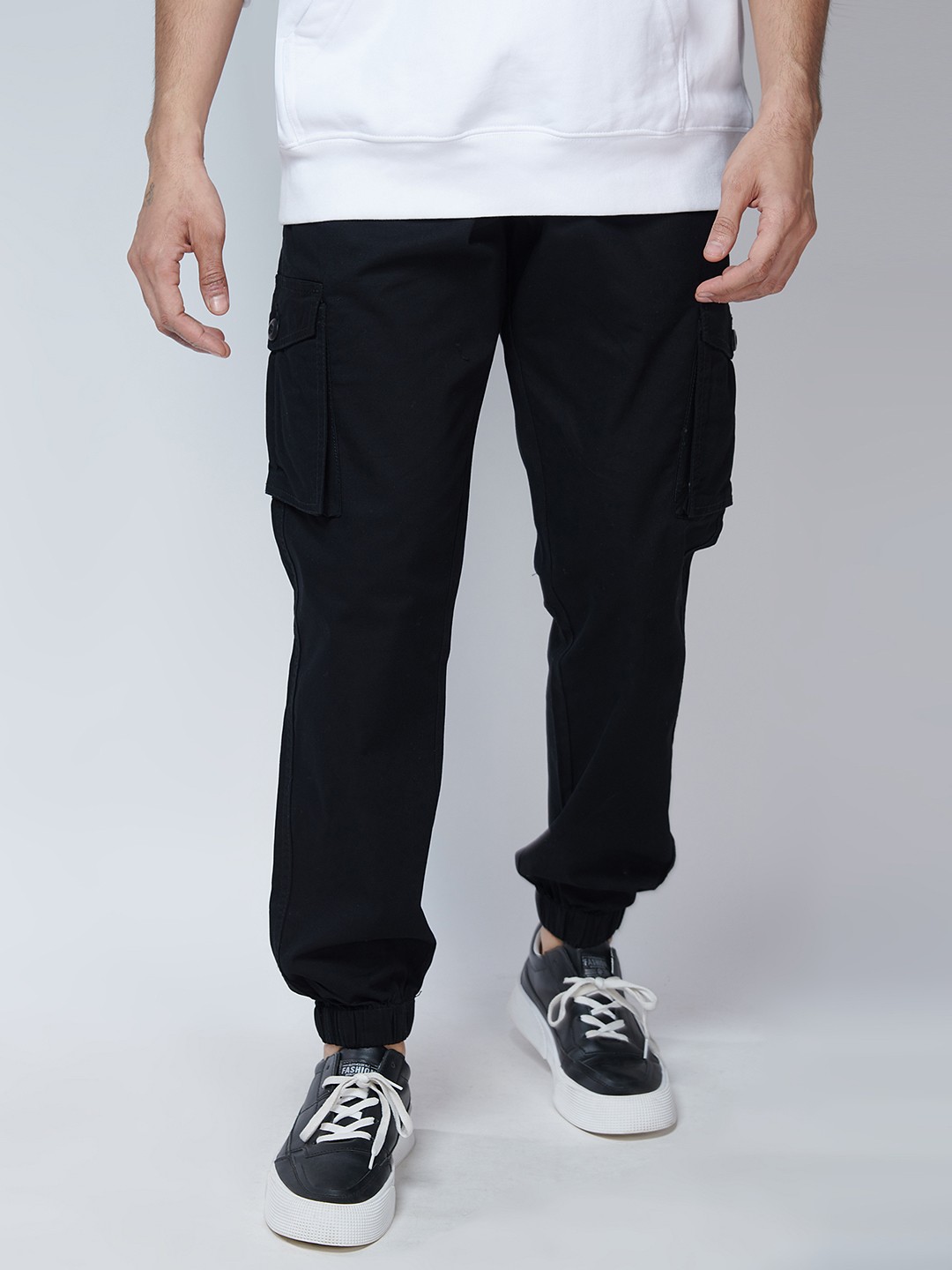 

MARK & ALBERT Men Black Urban Slim Slim Fit Cotton Joggers
