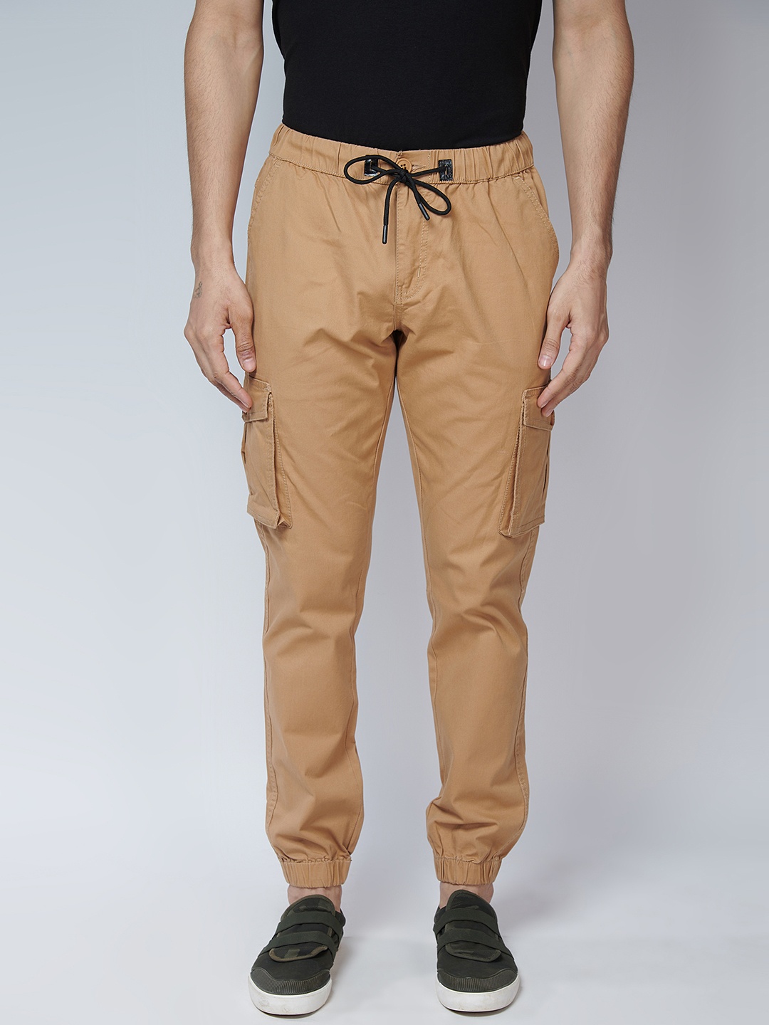 

MARK & ALBERT Men Beige Urban Slim Slim Fit Joggers Trousers