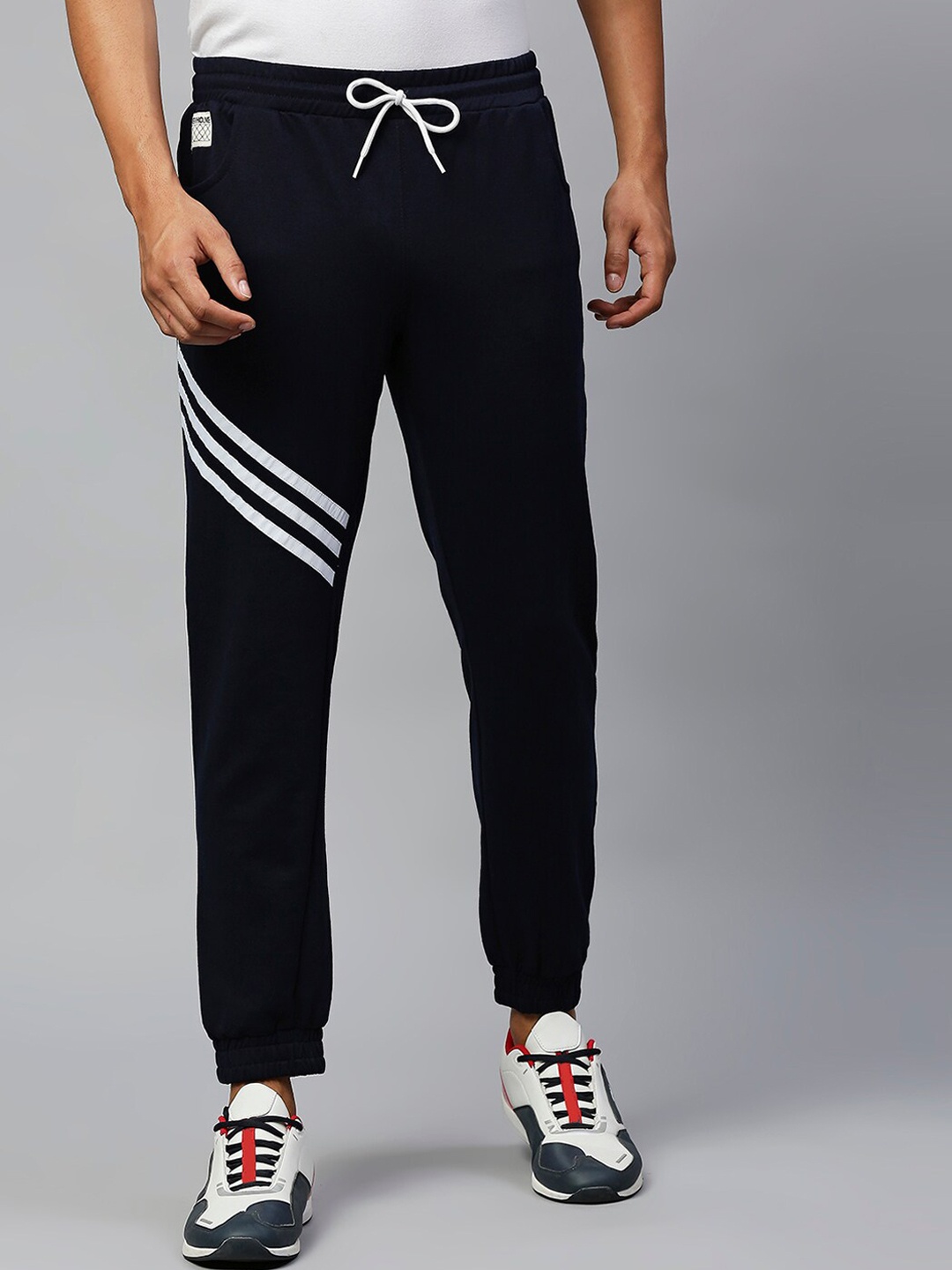 

Hubberholme Men Navy Blue Solid Joggers