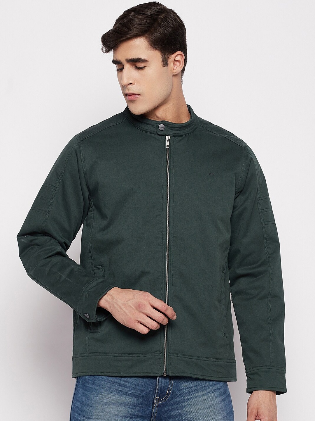 

Okane Men Lightweight Cotton Tailored Jacket, Green