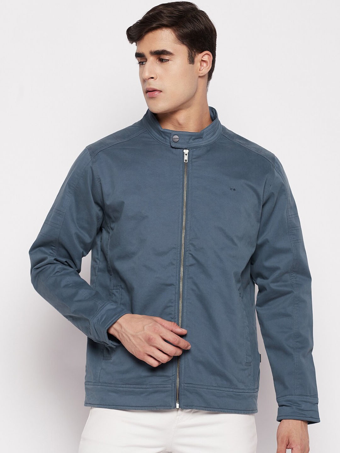 

Okane Men Blue Lightweight Bomber Jacket