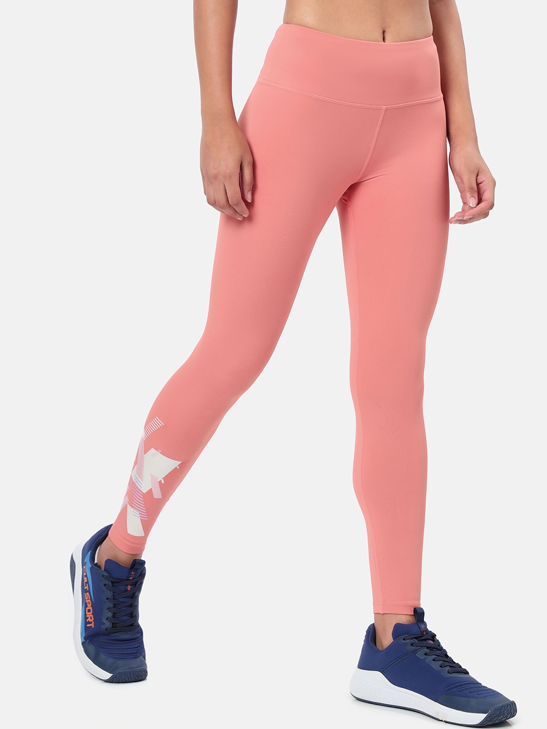 

Cultsport Women Placement Print Absolute Fit Sports Tights, Rose
