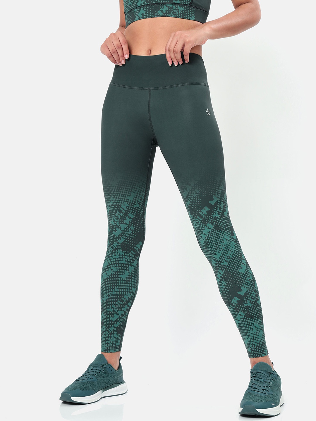 CULT Women Absolute Fit Tights with Back Pocket, Green