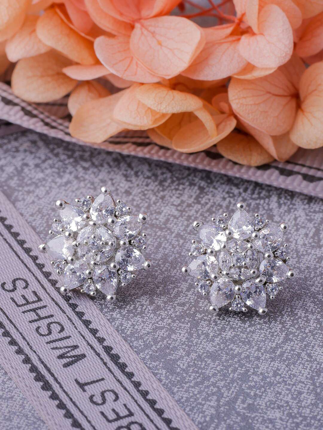 

Brandsoon Silver-Toned Floral Studs Earrings