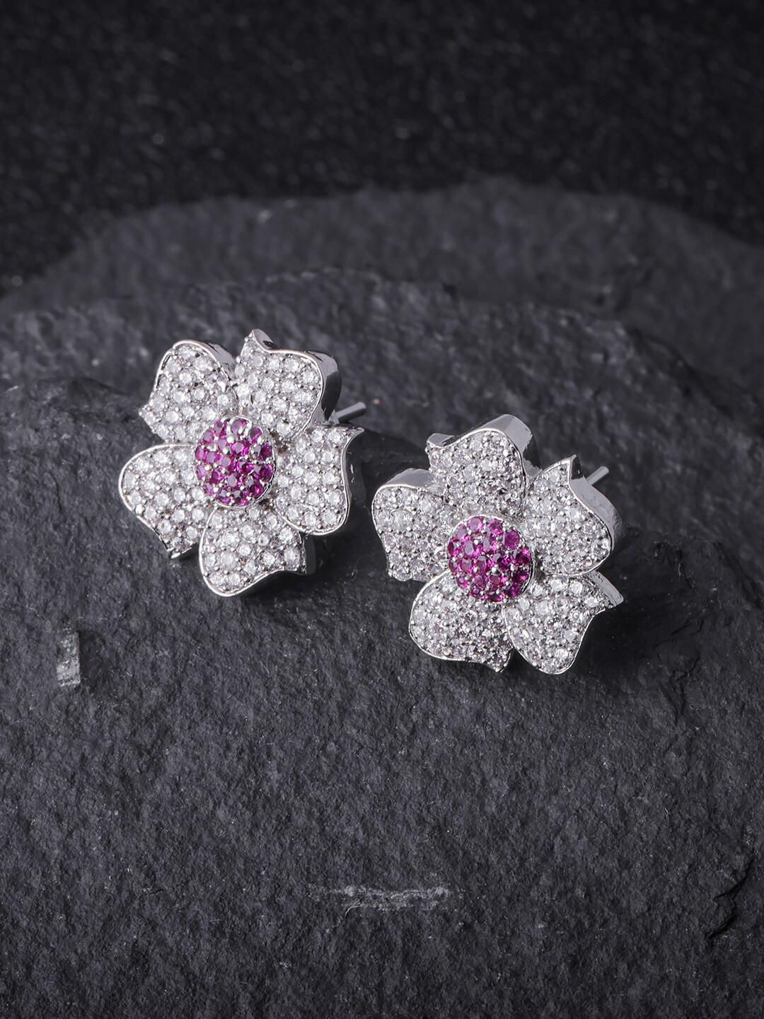 

Brandsoon Silver-Plated Floral Studs Earrings