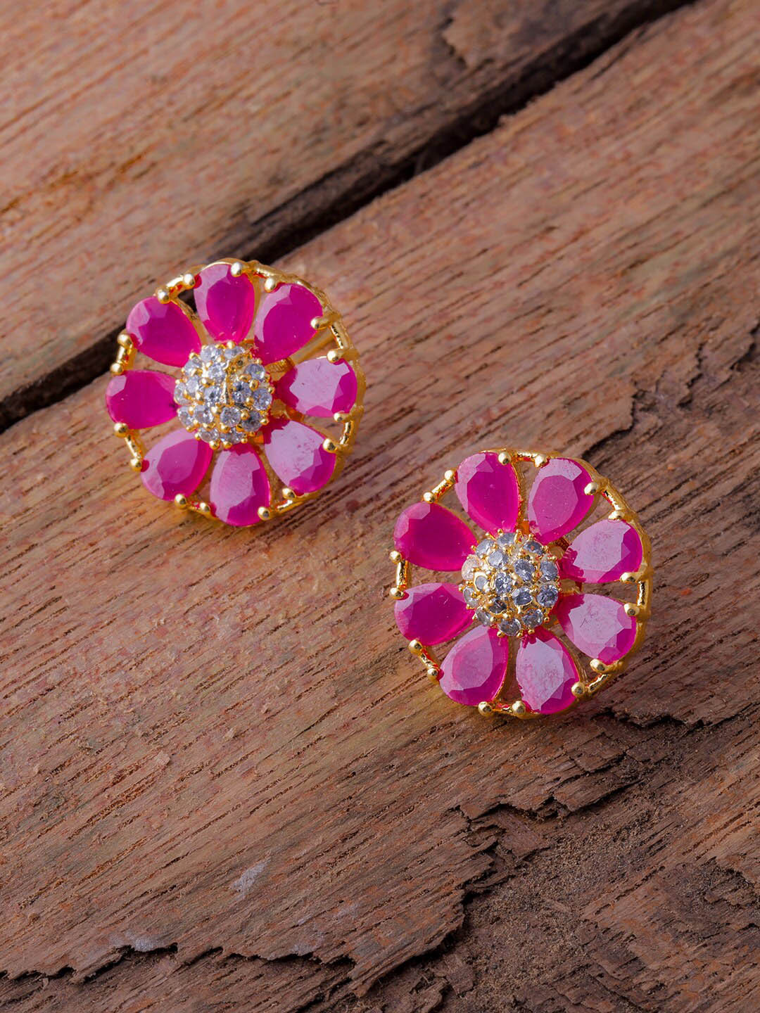 

Brandsoon Pink Gold-Plated Classic Studs Earrings