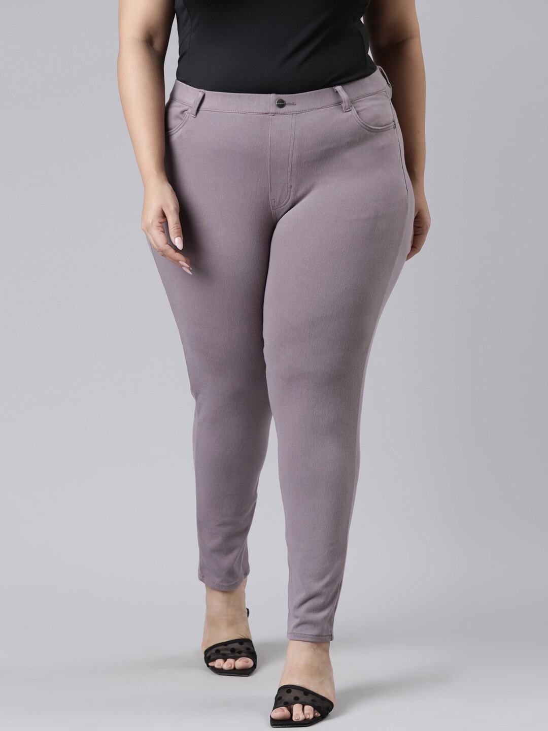 

Go Colors Women Purple Plus Size Slim Fit Jeggings