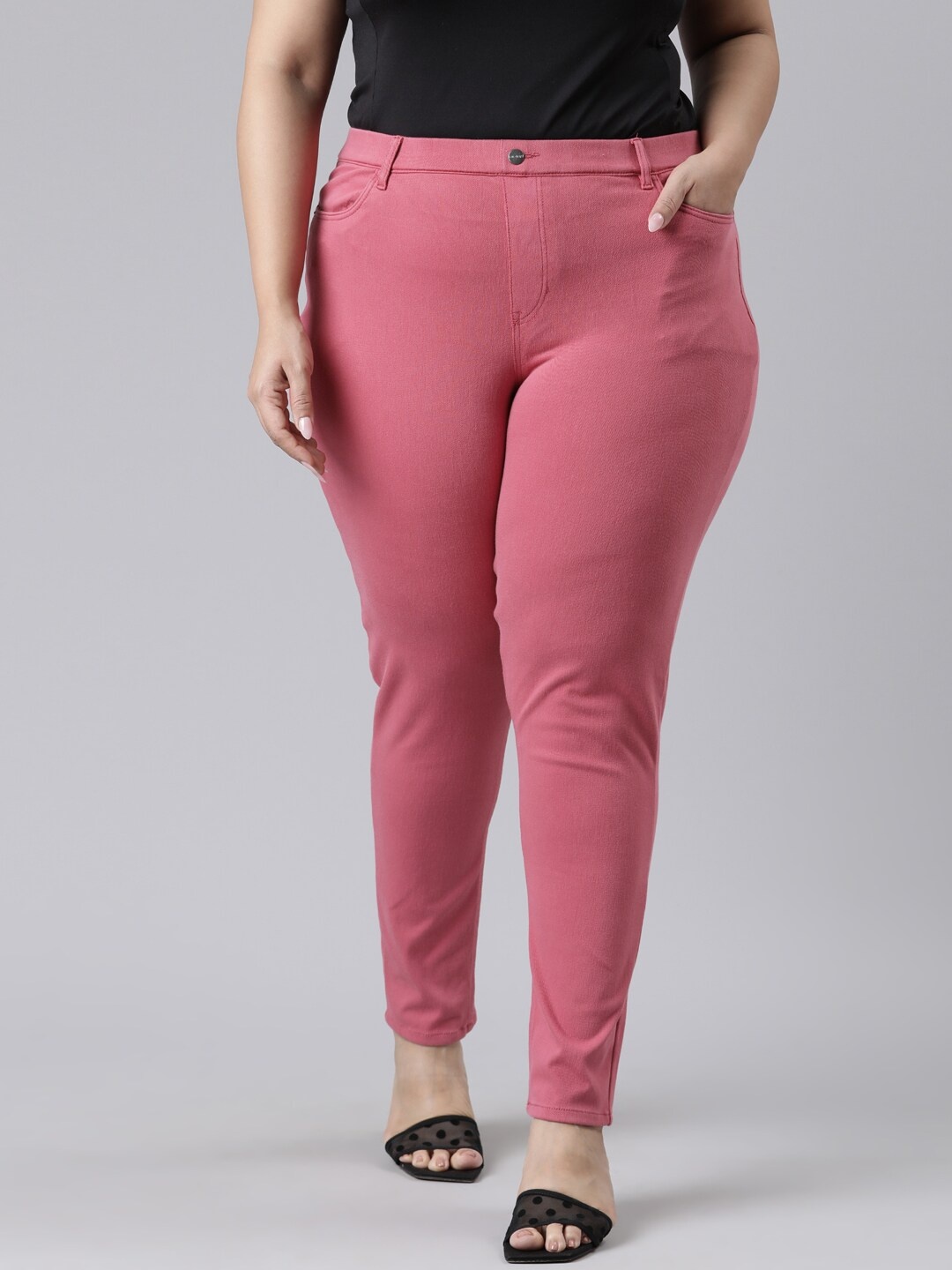 

Go Colors Women Coral Plus Size Slim Fit Jeggings