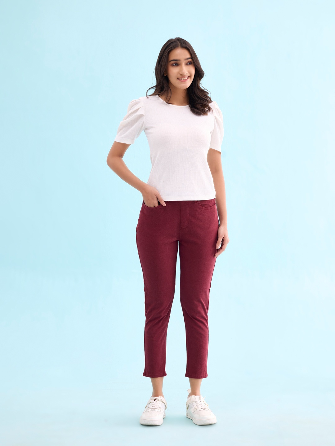 Go Colors Women Maroon Slim Fit Jeggings