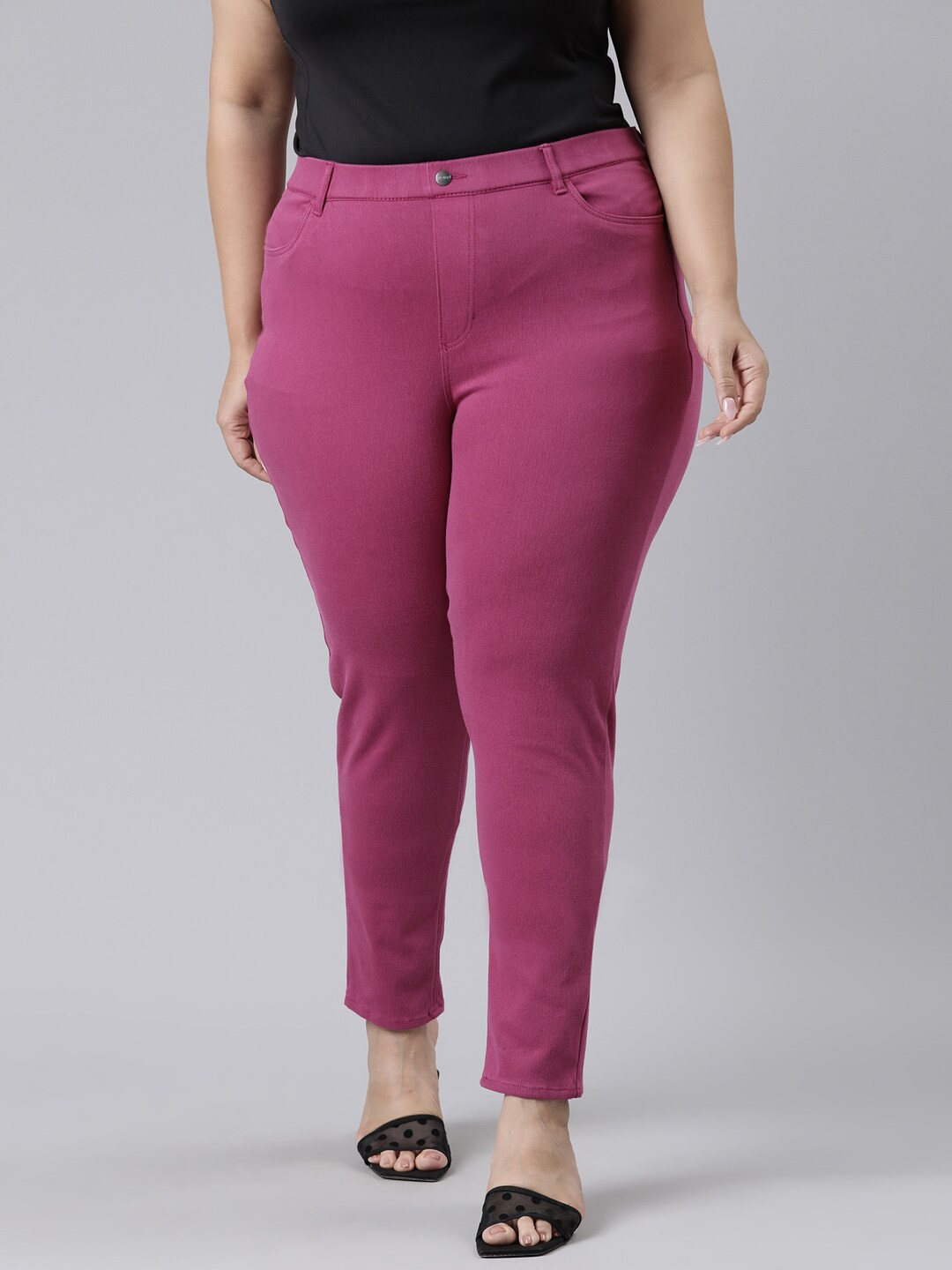 

Go Colors Women Fuchsia Plus Size Slim Fit Jeggings