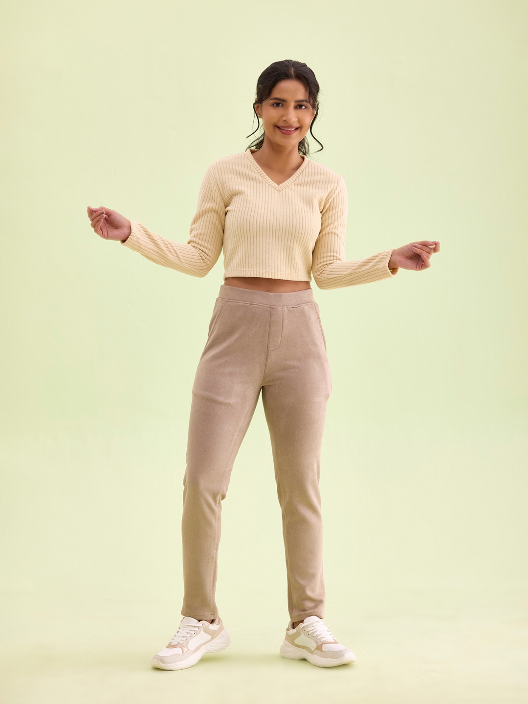 

Go Colors Women Brown Treggings