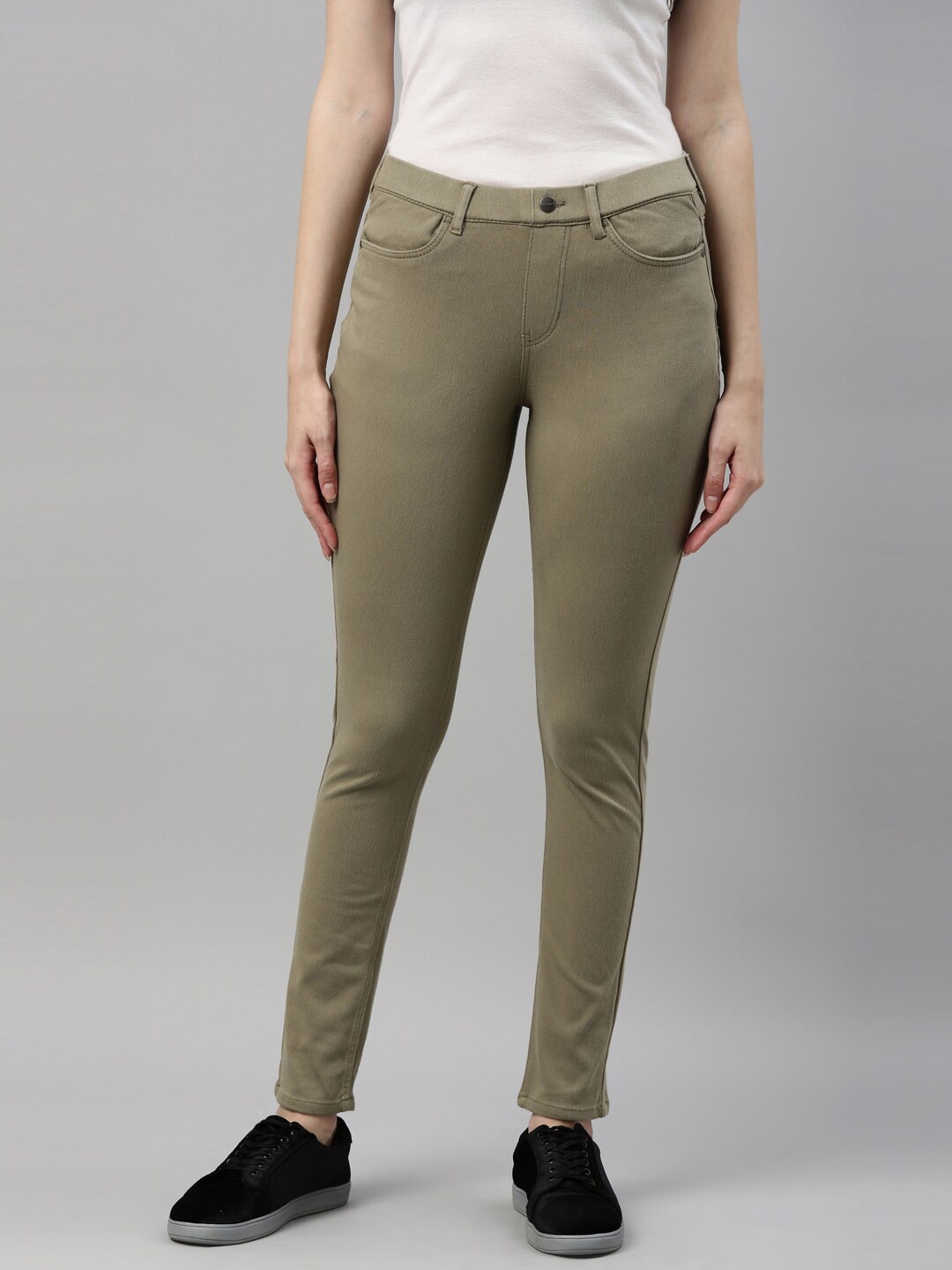 

Go Colors Women Olive Green Slim Fit Jeggings