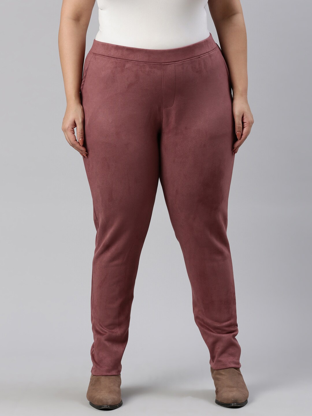 

Go Colors Women Red Plus Size Treggings