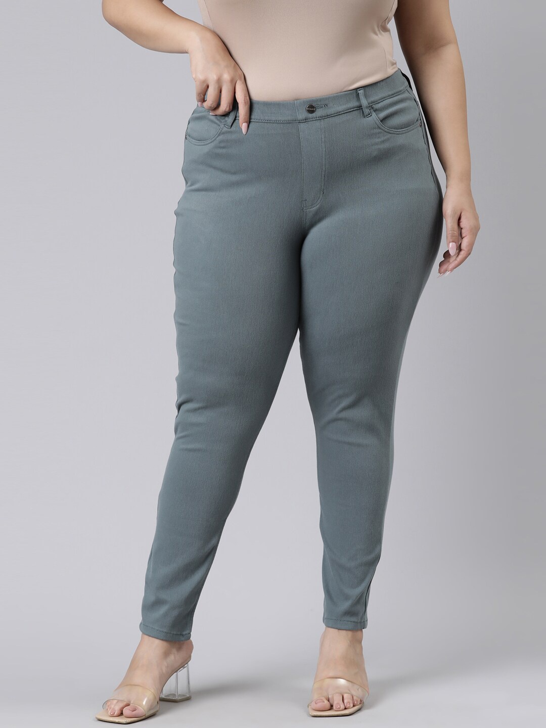 

Go Colors Women Green Plus Size Slim Fit Jeggings
