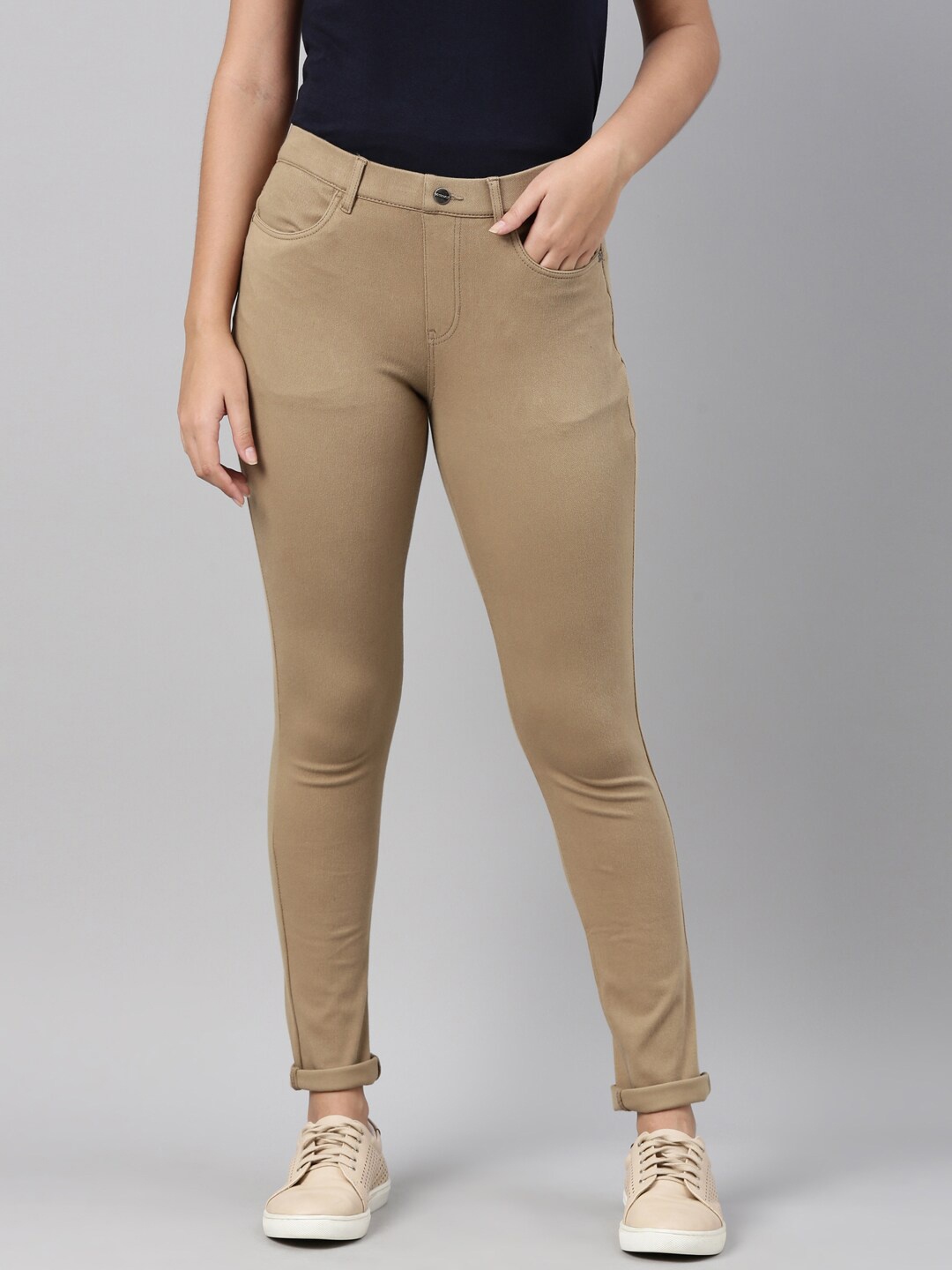 

Go Colors Women Khaki Slim Fit Jeggings
