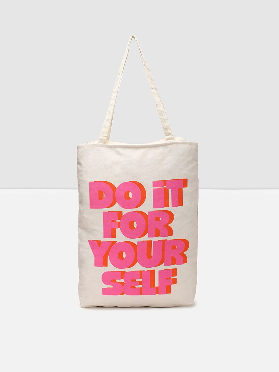 

max Off White Cotton Printed Shopper Tote Bag