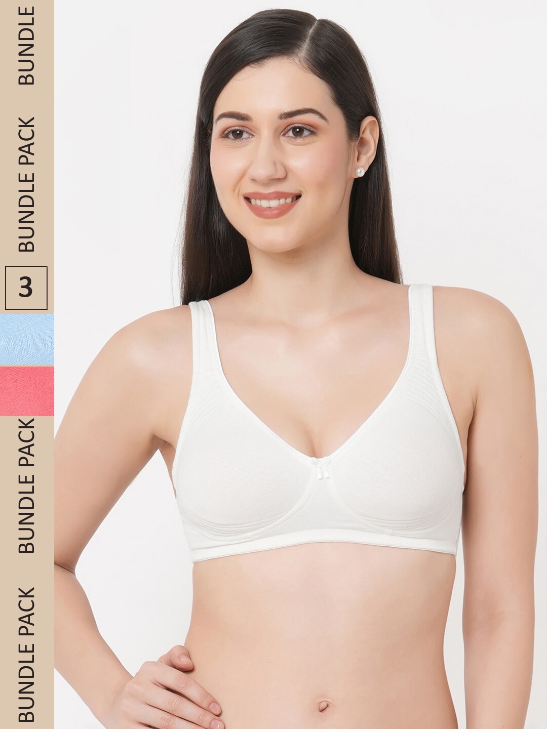 

Inner Sense Pink & White Organic Cotton Bra