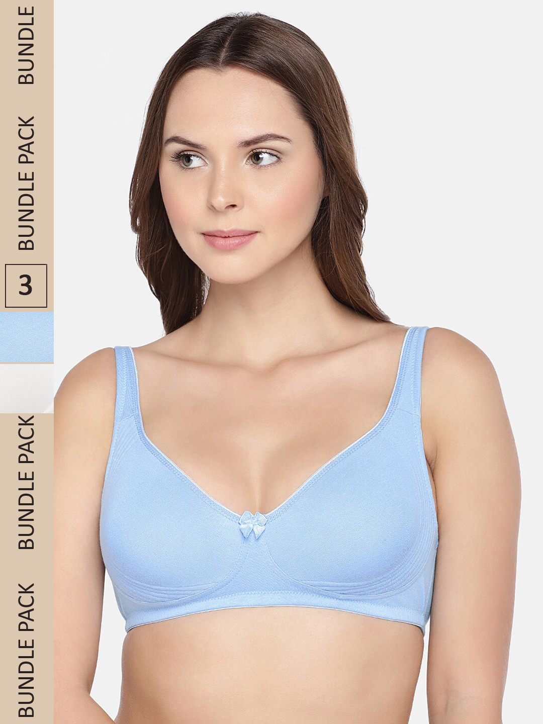 

Inner Sense Blue & White Pack of 3 Organic Cotton Bra