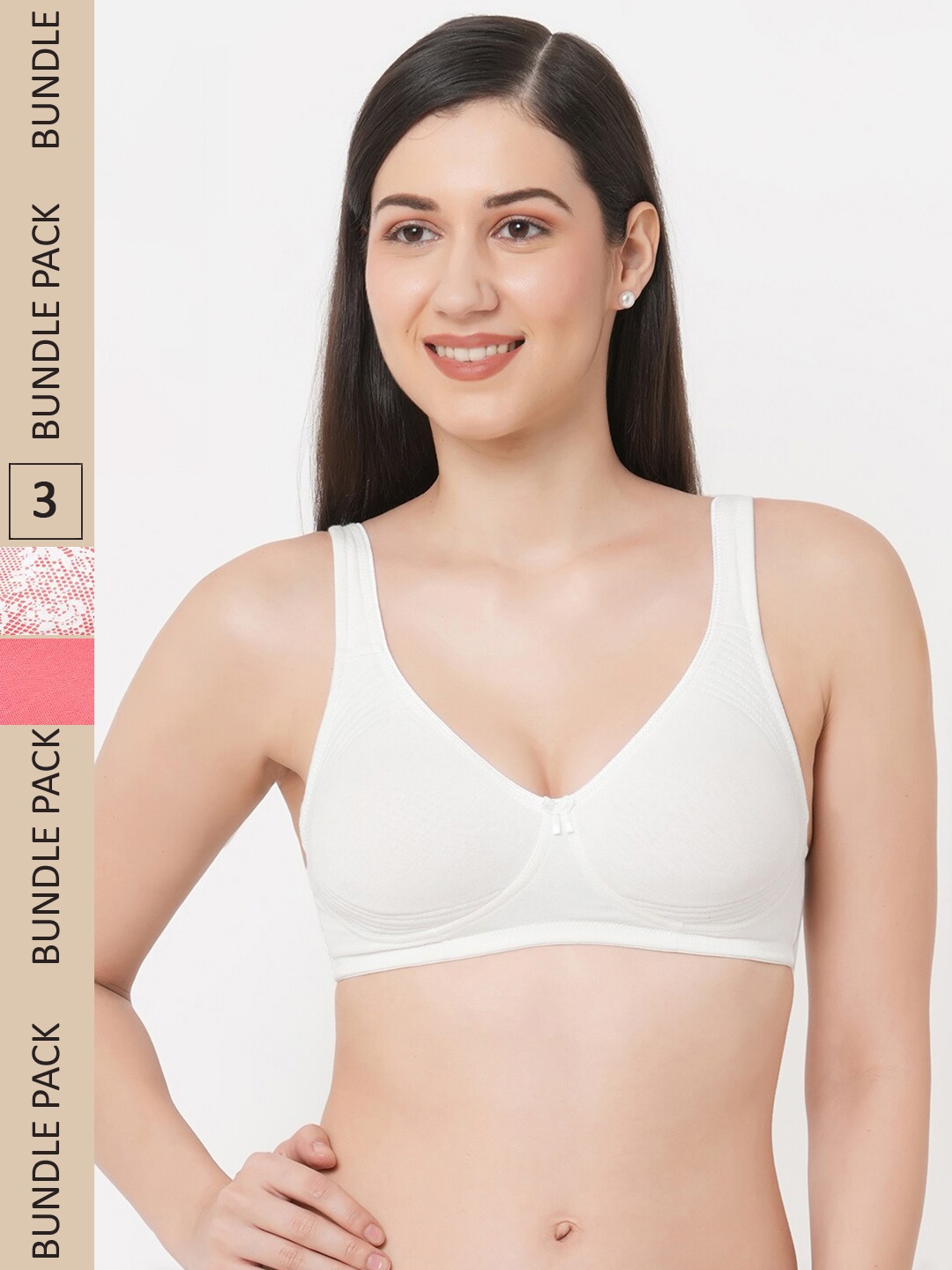 

Inner Sense Pink & White Pack of 3 Organic Cotton Bra
