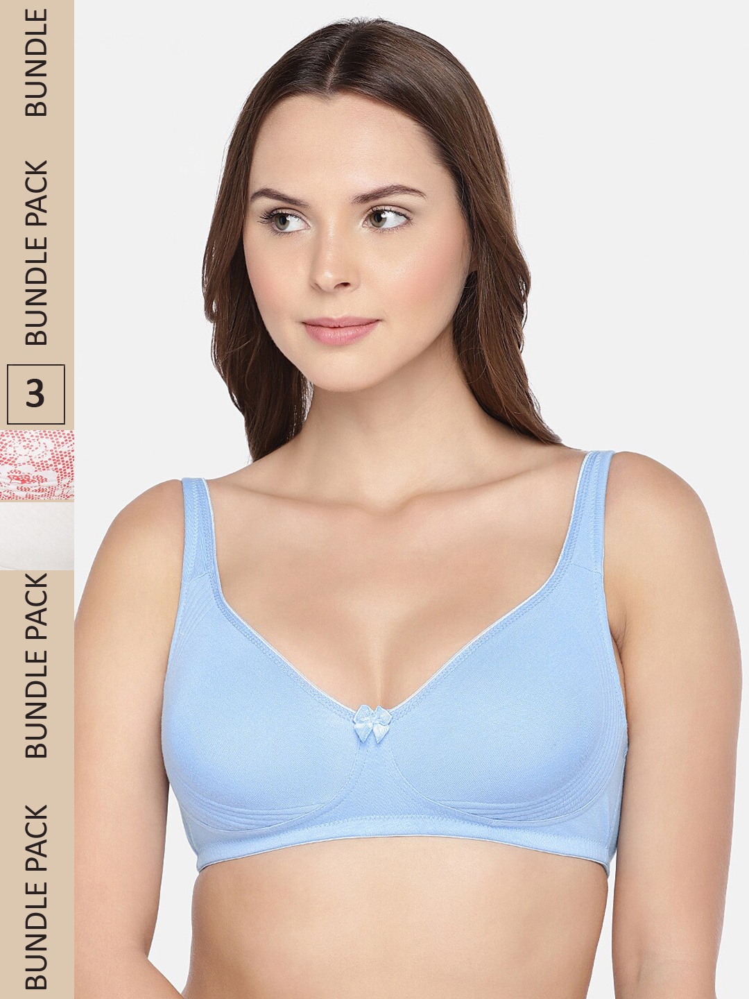 

Inner Sense Blue & White Pack of 3 Organic Cotton Bra