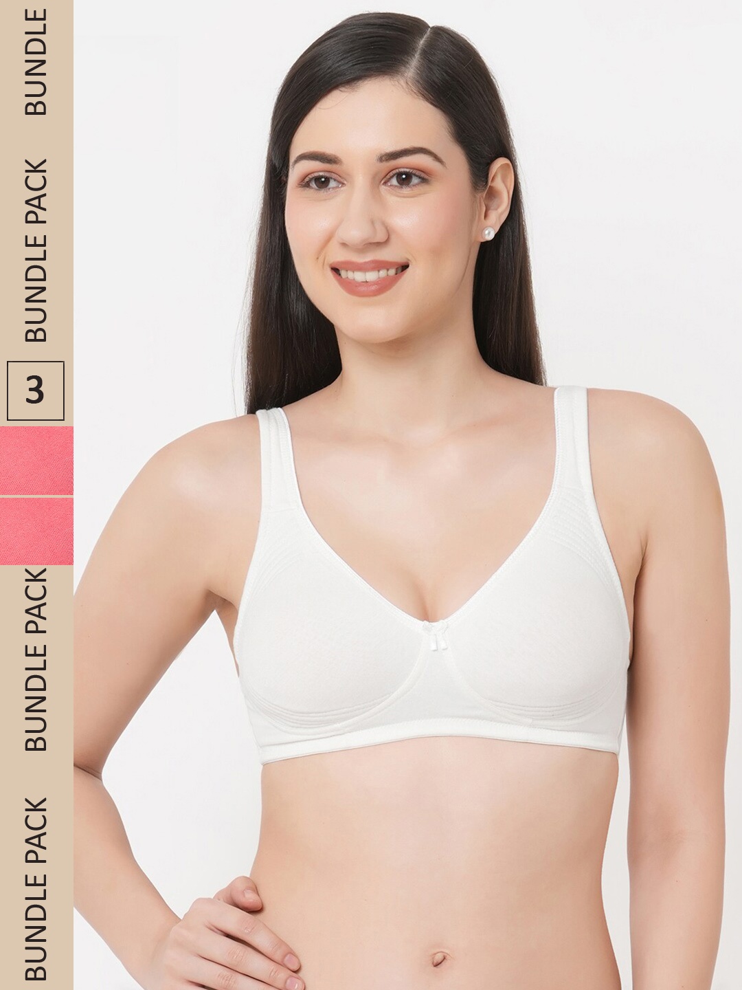 

Inner Sense Pink & White Organic Cotton Bra