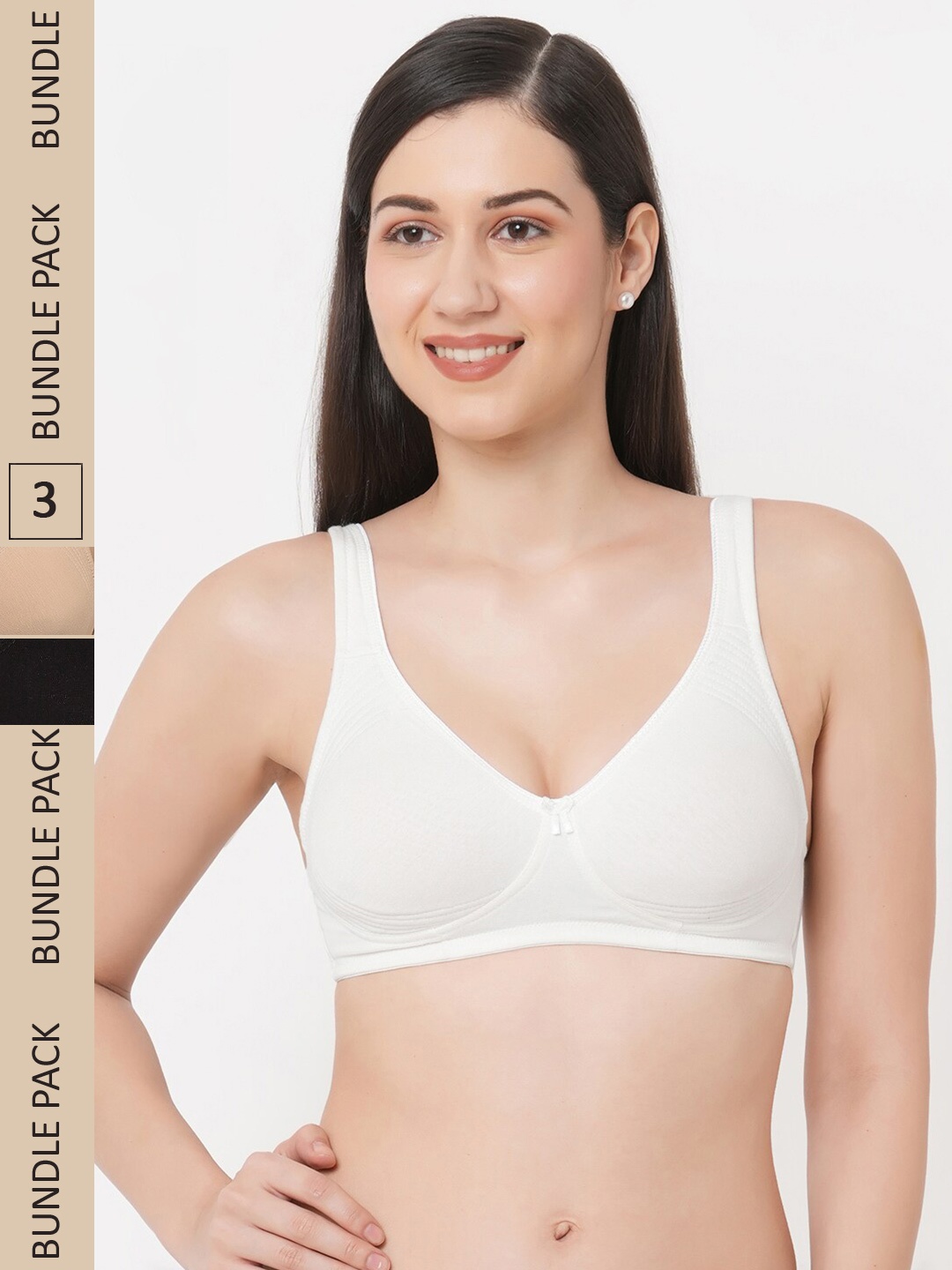 

Inner Sense Black & White Pack of 3 Organic Cotton Bra