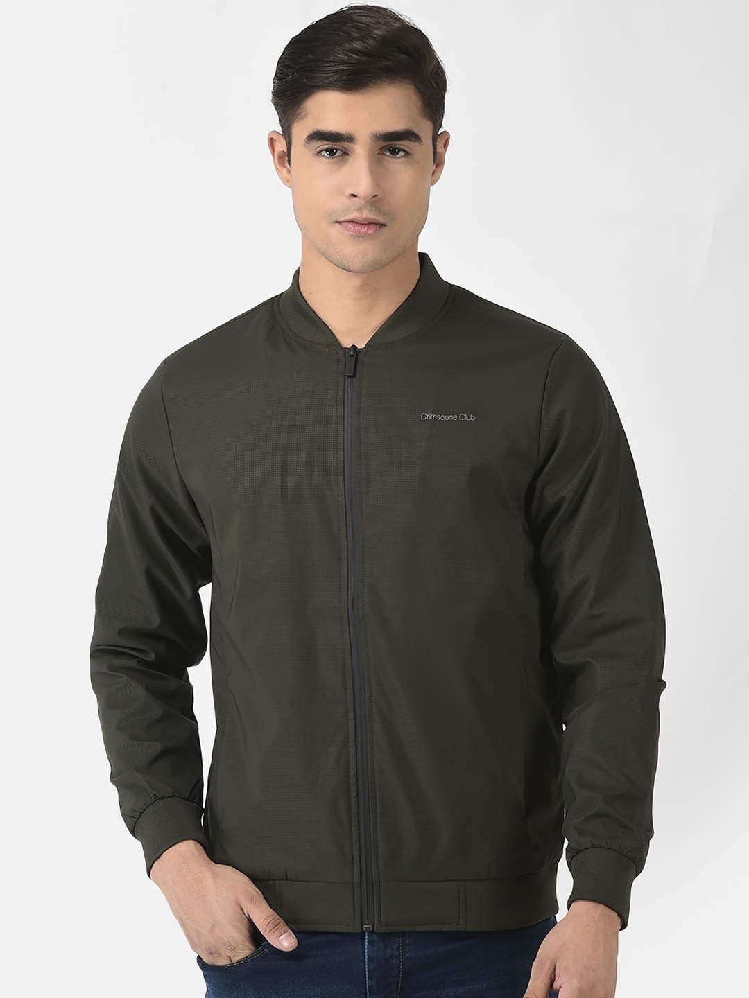 

Crimsoune Club Men Olive Green Bomber Jacket