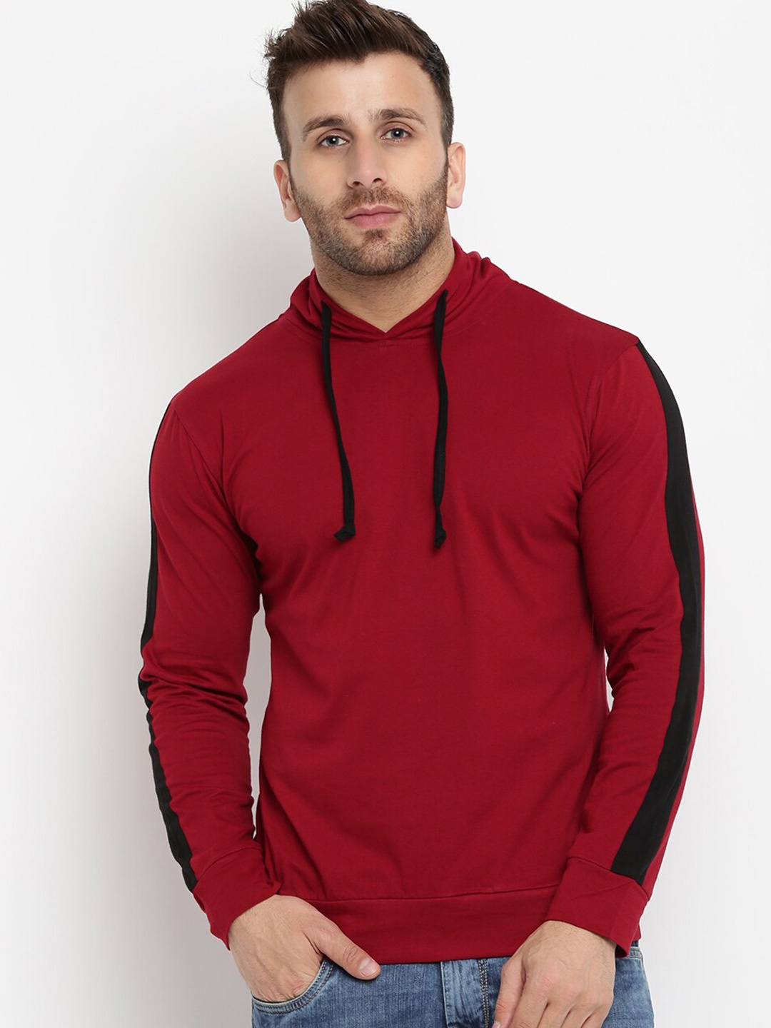 

GRITSTONES Men Cotton Maroon T-shirt