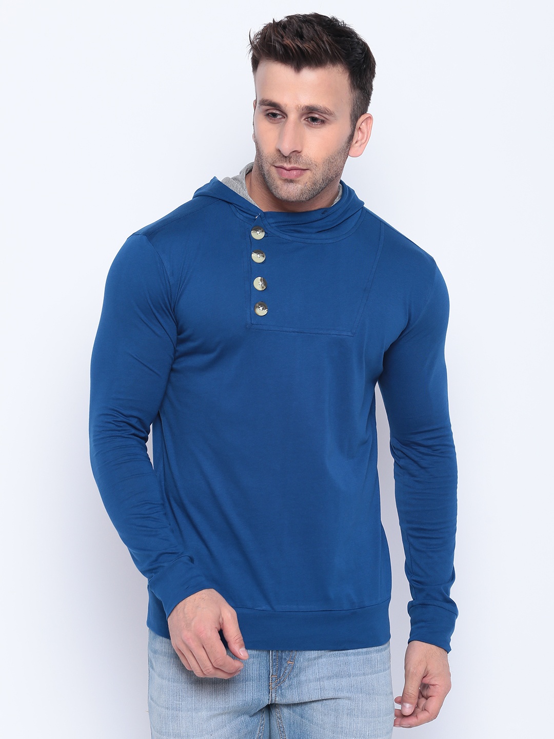 

GRITSTONES Men Cotton Blue T-shirt