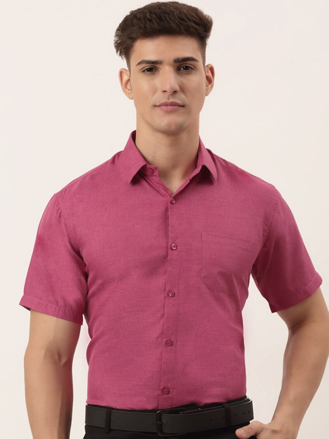 

JAINISH Men Pink Classic Formal Cotton Shirt